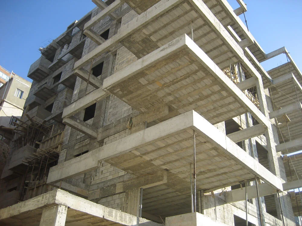 Close-up of balcony construction